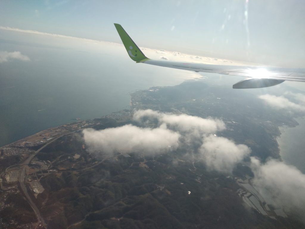 飛行機の上空からの写真